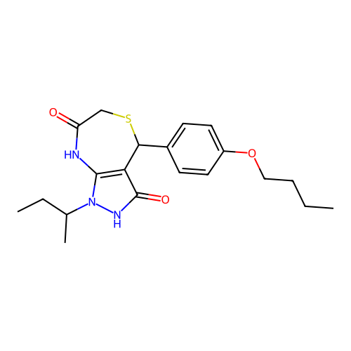 1-butan-2-yl-4-(4-butoxyphenyl)-4,8-dihydro-2H-pyrazolo[3,4-e][1,4]thiazepine-3,7-dione structure
