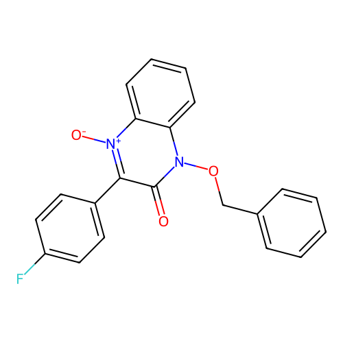 1-(benzyloxy)-3-(4-fluorophenyl)quinoxalin-2(1H)-one 4-oxide structure