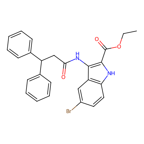 ethyl 5-bromo-3-[(3,3-diphenylpropanoyl)amino]-1H-indole-2-carboxylate structure