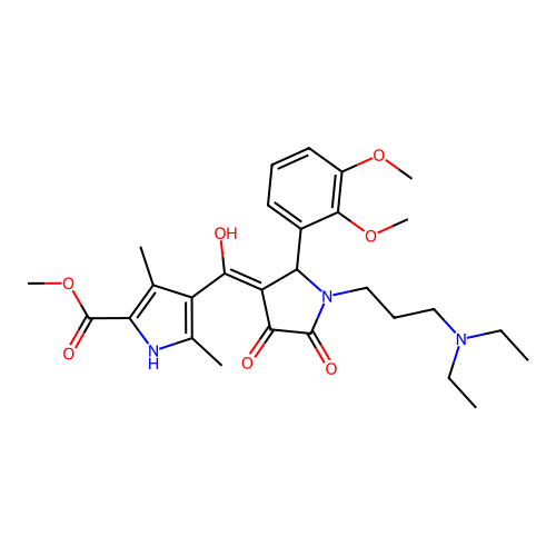 methyl 4-(1-(3-(diethylamino)propyl)-2-(2,3-dimethoxyphenyl)-4-hydroxy-5-oxo-2,5-dihydro-1H-pyrrole-3-carbonyl)-3,5-dimethyl-1H-pyrrole-2-carboxylate structure