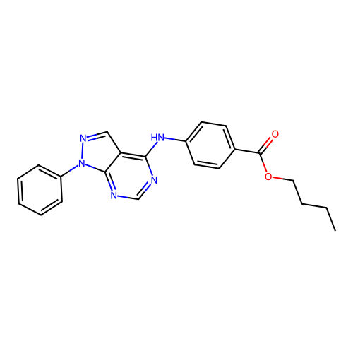 Butyl 4-({1-phenyl-1H-pyrazolo[3,4-D]pyrimidin-4-YL}amino)benzoate structure