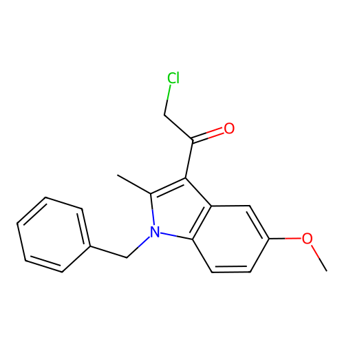 1-(1-benzyl-5-methoxy-2-methyl-1H-indol-3-yl)-2-chloroethanone structure