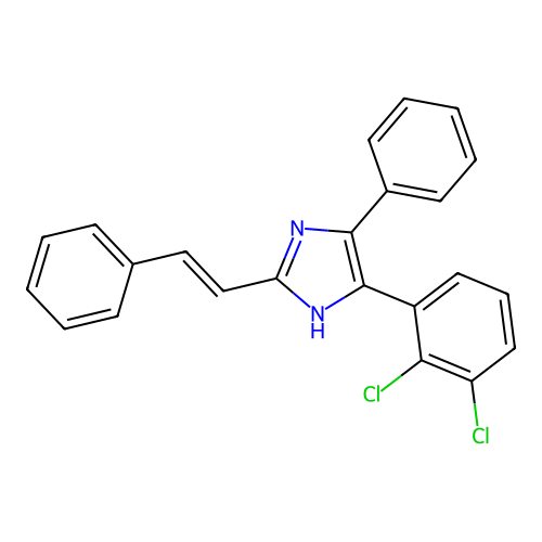 4-(2,3-dichlorophenyl)-5-phenyl-2-[(E)-2-phenylethenyl]-1H-imidazole structure