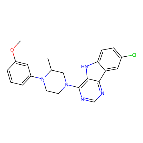 8-chloro-4-[4-(3-methoxyphenyl)-3-methylpiperazin-1-yl]-5H-pyrimido[5,4-b]indole structure
