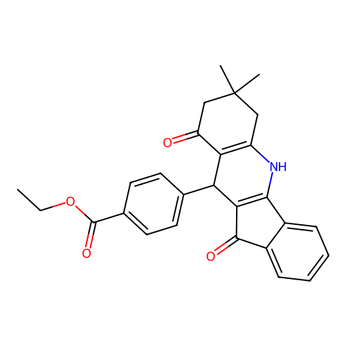 ethyl 4-(7,7-dimethyl-9,11-dioxo-5,6,8,10-tetrahydroindeno[1,2-b]quinolin-10-yl)benzoate structure
