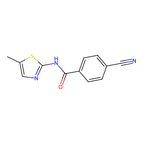 4-Cyano-N-(5-methylthiazol-2-yl)benzamide structure