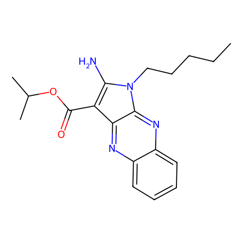 propan-2-yl 2-amino-1-pentyl-1H-pyrrolo[2,3-b]quinoxaline-3-carboxylate structure