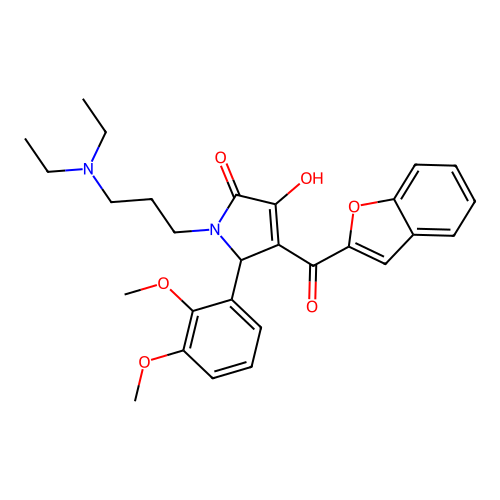4-(benzo[d]furan-2-ylcarbonyl)-1-[3-(diethylamino)propyl]-5-(2,3-dimethoxyphen yl)-3-hydroxy-3-pyrrolin-2-one structure