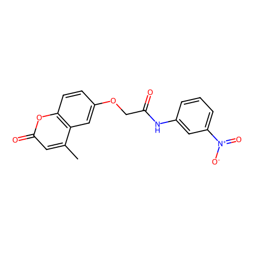 2-((4-methyl-2-oxo-2H-chromen-6-yl)oxy)-N-(3-nitrophenyl)acetamide structure