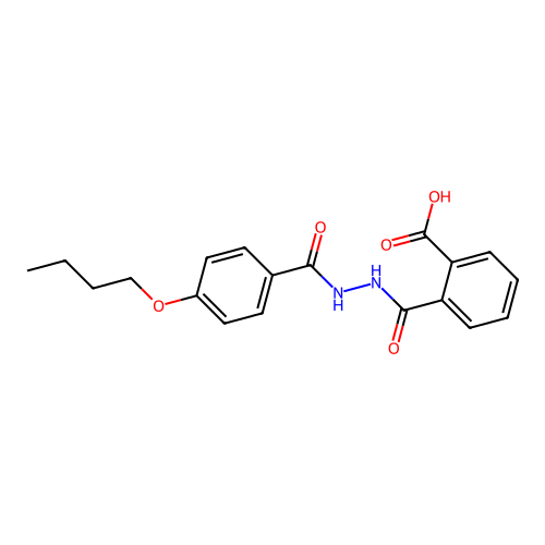 2-({2-[(4-Butoxyphenyl)carbonyl]hydrazinyl}carbonyl)benzoic acid structure