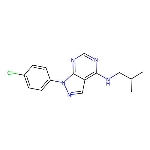 1-(4-chlorophenyl)-N-(2-methylpropyl)-1H-pyrazolo[3,4-d]pyrimidin-4-amine structure