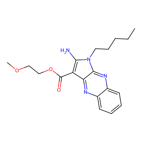 2-methoxyethyl 2-amino-1-pentyl-1H-pyrrolo[2,3-b]quinoxaline-3-carboxylate structure