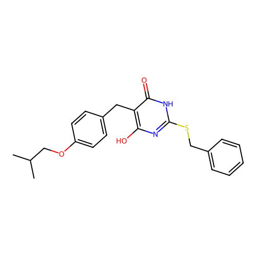 2-(Benzylsulfanyl)-5-[4-(2-methylpropoxy)benzyl]pyrimidine-4,6-diol structure