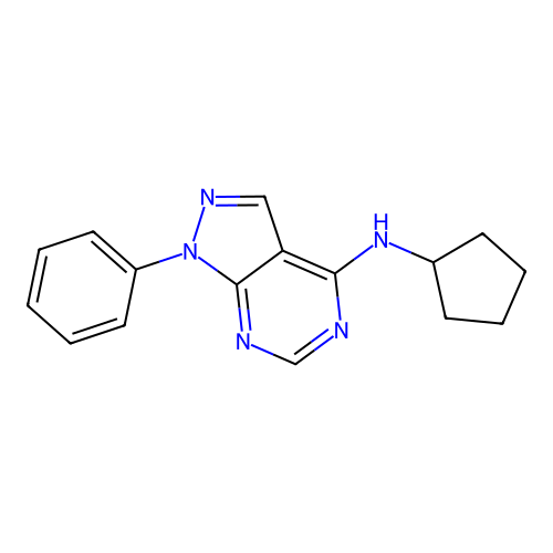 N-cyclopentyl-1-phenyl-1H-pyrazolo[3,4-d]pyrimidin-4-amine structure