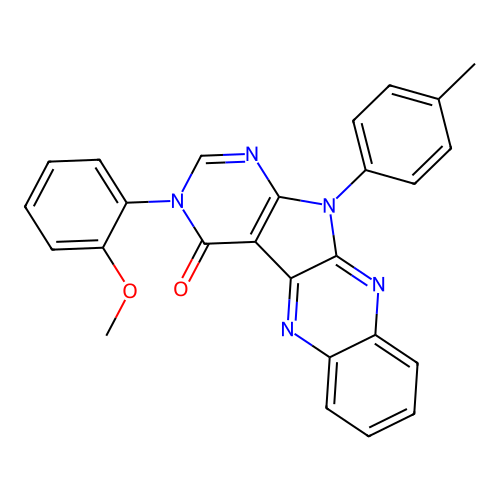 3-(2-Methoxy-phenyl)-11-p-tolyl-3,11-dihydro-1,3,5,10,11-pentaaza-benzo[b]fluoren-4-one structure