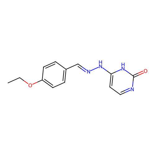 4-[(2E)-2-(4-ethoxybenzylidene)hydrazinyl]pyrimidin-2(1H)-one structure
