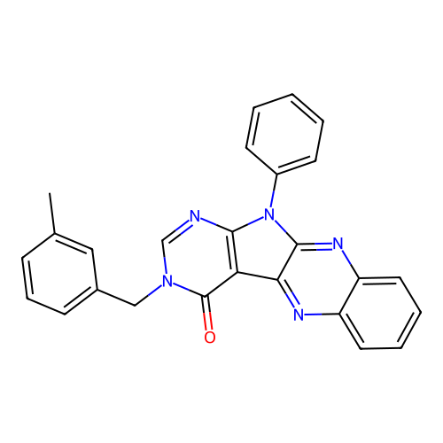 3-(3-methylbenzyl)-11-phenyl-3H-pyrimido[5',4':4,5]pyrrolo[2,3-b]quinoxalin-4(11H)-one structure