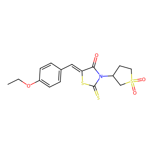 (5Z)-3-(1,1-dioxidotetrahydrothiophen-3-yl)-5-(4-ethoxybenzylidene)-2-thioxo-1,3-thiazolidin-4-one structure