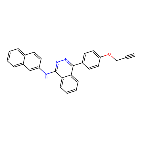 N-(naphthalen-2-yl)-4-(4-(prop-2-yn-1-yloxy)phenyl)phthalazin-1-amine structure