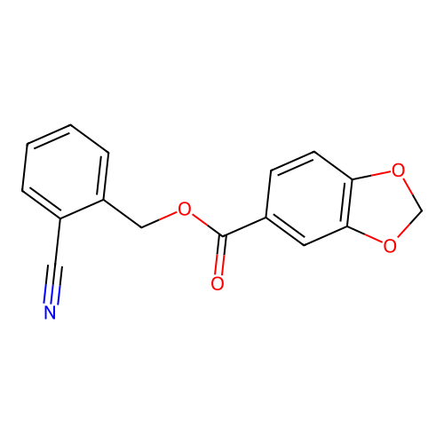 (2-Cyanophenyl)methyl 1,3-benzodioxole-5-carboxylate structure