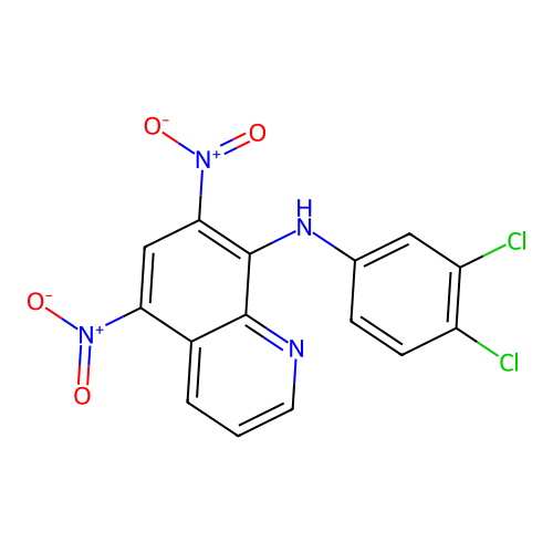N-(3,4-dichlorophenyl)-5,7-dinitroquinolin-8-amine structure