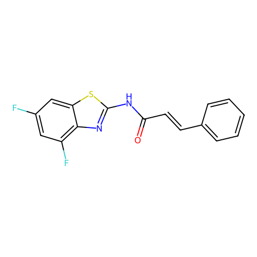 (2Z)-N-(4,6-difluoro-1,3-benzothiazol-2-yl)-3-phenylprop-2-enamide structure