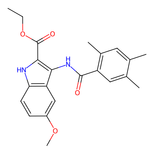 ethyl 5-methoxy-3-[(2,4,5-trimethylbenzoyl)amino]-1H-indole-2-carboxylate structure