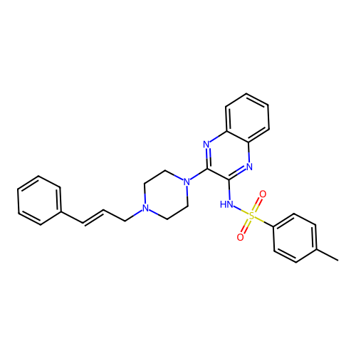 (E)-N-(3-(4-cinnamylpiperazin-1-yl)quinoxalin-2-yl)-4-methylbenzenesulfonamide structure