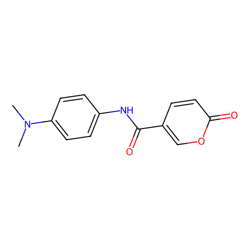N-(4-(dimethylamino)phenyl)-2-oxo-2H-pyran-5-carboxamide structure