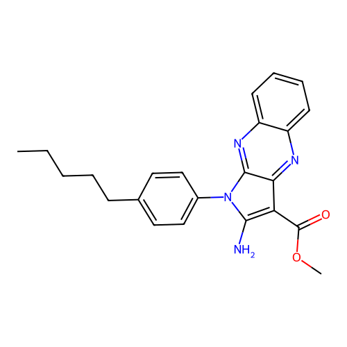 methyl 2-amino-1-(4-pentylphenyl)-1H-pyrrolo[2,3-b]quinoxaline-3-carboxylate structure