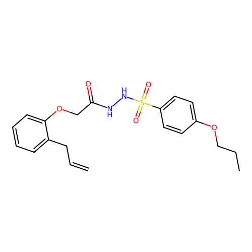 2-[2-(prop-2-en-1-yl)phenoxy]-N'-[(4-propoxyphenyl)sulfonyl]acetohydrazide structure
