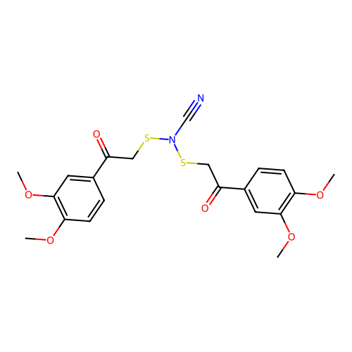 Bis{[2-(3,4-dimethoxyphenyl)-2-oxoethyl]sulfanyl}cyanamide structure