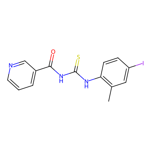 N-[(4-iodo-2-methylphenyl)carbamothioyl]pyridine-3-carboxamide structure