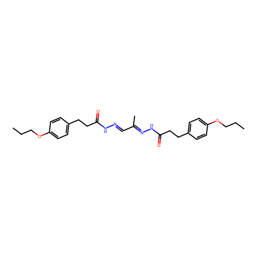 N',N''-(1E,2E)-propane-1,2-diylidenebis[3-(4-propoxyphenyl)propanehydrazide] structure