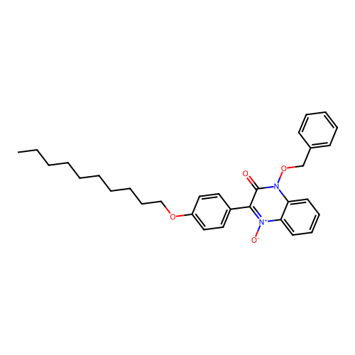 1-(benzyloxy)-3-[4-(decyloxy)phenyl]quinoxalin-2(1H)-one 4-oxide structure
