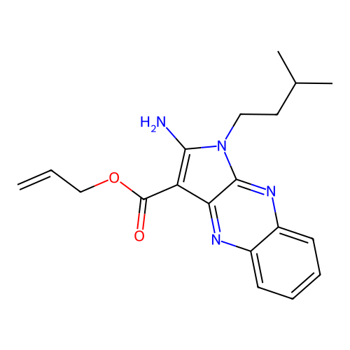 allyl 2-amino-1-isopentyl-1H-pyrrolo[2,3-b]quinoxaline-3-carboxylate structure