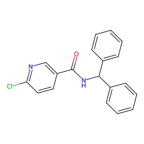 6-chloro-N-(diphenylmethyl)pyridine-3-carboxamide structure