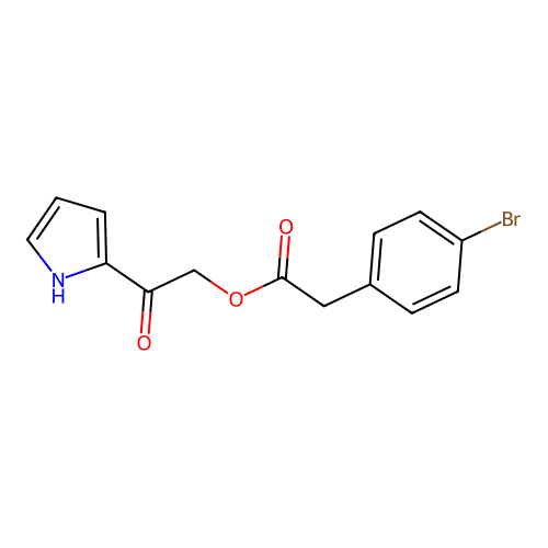 [2-oxo-2-(1H-pyrrol-2-yl)ethyl] 2-(4-bromophenyl)acetate structure