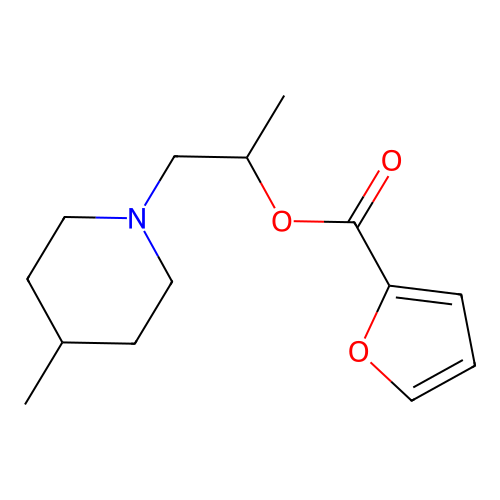 1-(4-Methylpiperidin-1-yl)propan-2-yl furan-2-carboxylate structure