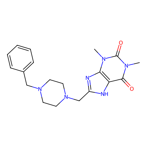 8-(4-Benzyl-piperazin-1-ylmethyl)-1,3-dimethyl-3,7-dihydro-purine-2,6-dione structure