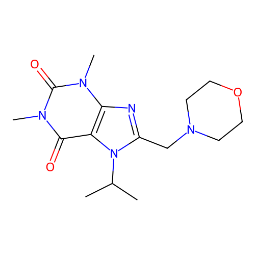1,3-Dimethyl-8-(morpholin-4-ylmethyl)-7-propan-2-ylpurine-2,6-dione structure