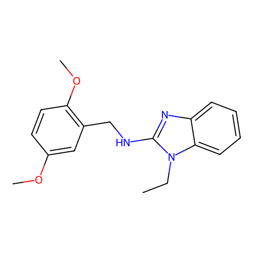 (2,5-Dimethoxy-benzyl)-(1-ethyl-1H-benzoimidazol-2-yl)-amine structure