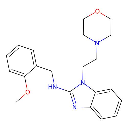 N-(2-methoxybenzyl)-1-[2-(morpholin-4-yl)ethyl]-1H-benzimidazol-2-amine structure