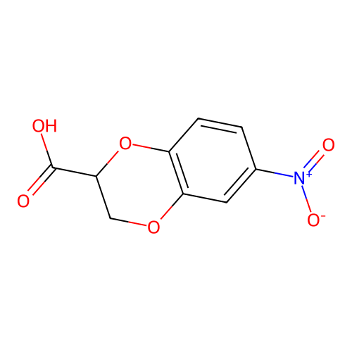 6-Nitro-2,3-dihydro-benzo[1,4]dioxine-2-carboxylic acid structure