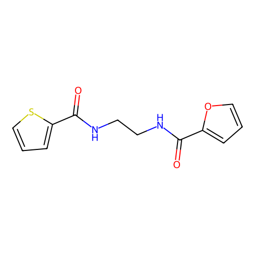 N-{2-[(thiophen-2-ylcarbonyl)amino]ethyl}furan-2-carboxamide structure