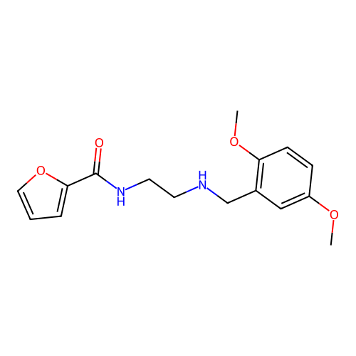 N-{2-[(2,5-dimethoxybenzyl)amino]ethyl}furan-2-carboxamide structure
