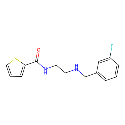 N-{2-[(3-fluorobenzyl)amino]ethyl}thiophene-2-carboxamide structure