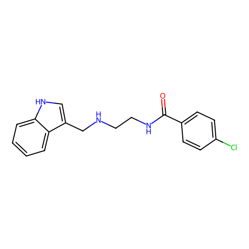 4-chloro-N-{2-[(1H-indol-3-ylmethyl)amino]ethyl}benzamide structure