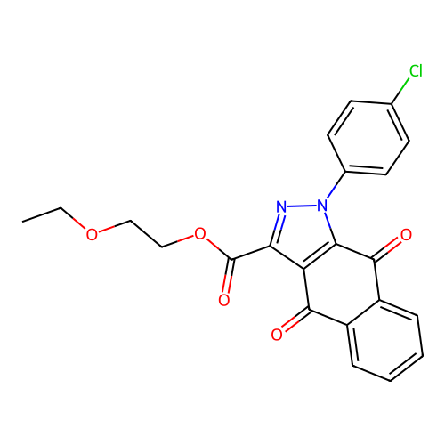 2-Ethoxyethyl 1-(4-chlorophenyl)-4,9-dioxobenzo[f]indazole-3-carboxylate structure