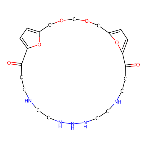 1,4,6,9-Tetraoxa-12,15,18,21,24-pentaazadifuro(2,1,5-a,z:2,1,5-h,i)cyclohexacosane-11,25-dione structure